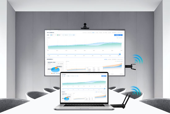 XS5 wireless presentation system used in meeting room