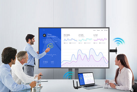 XS5 wireless HDMI system touchback interaction on smart display